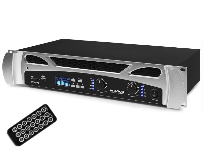 Vonyx VPA600 PA-Amplificador PA 2 x 300W MP3, Bluetooth, USB